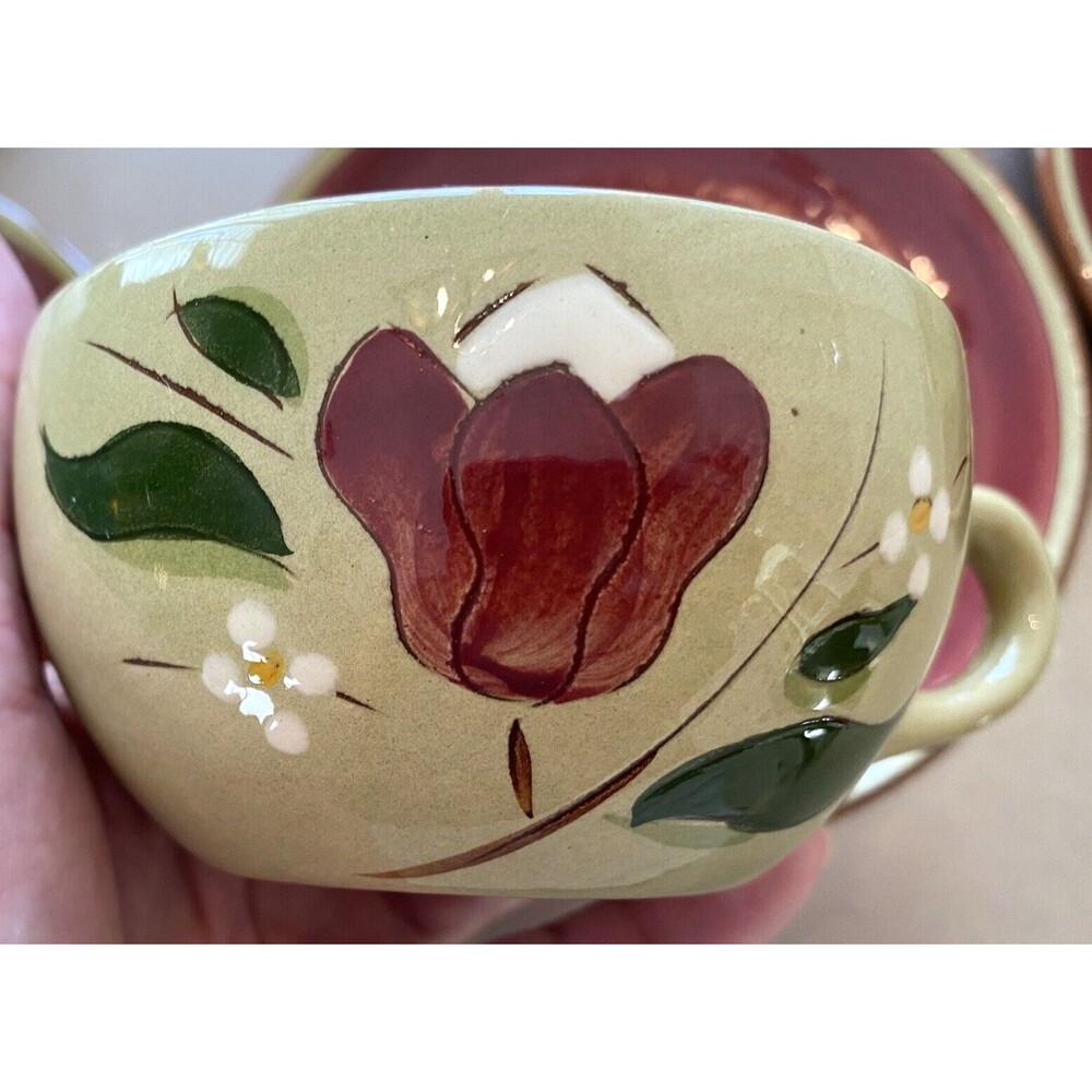 VTG -  Stangl Pottery Magnolia Cup and Saucer -- 8 cups and saucers - Excellent